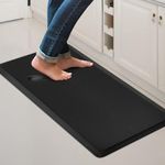 TOPTOYBOX Anti Fatigue Mat Kitchen, Standing Kitchen Mats for Floor, Waterproof Cushioned Comfort Kitchen Floor Mat, Non-Slip Foam Rugs for Kitchen, House, Office (Black, 17.3"x28" - 0.47 inch)