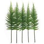 CATTREE Artificial Shrubs Leaves, Plastic Plants Fern Grass Leaf Fake Bushes Indoor Outdoor Home Garden Verandah Office Table Centerpieces Arrangements DIY Wreath Decoration Planter Filler - 5 Pack