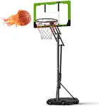 Basketball Hoop Outdoor 4.0-8.5ft Adjustable, Portable Basketball Hoop System for Backyard/Driveway with 33 Inch PC Backboard, Basketball Goal for Kids/Youth/Teens