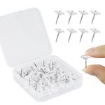 HXMJIED 50pcs Clear Push Pins, Flat Head Push Pins, Plastic Transparent Thumb Tacks, Drawing Poster Pins with Storage Box Thumbtacks for Wall Hangings, Cork Board, Maps Posters Photos, Pinboard