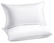 SHERWOOD Hotel Collection Pillows with Luxury Down Alternative Filling and 260 TC Cotton Cover (White Grid, King 20x36 inch)