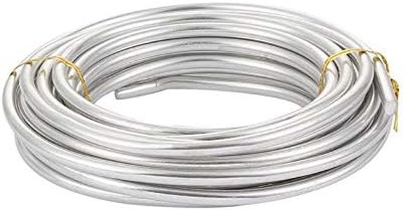 Fashewelry 22.96 Feet/Roll 6mm Thick Aluminum Wire Silver Bendable Metal Craft Wire for Beading Jewelry Craft Making