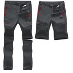 SANMIO Men's Outdoor Hiking Trousers, Quick Dry Long Convertible Short Pants Lightweight Climbing Walking Mens Work Zip Off Camping Trekking Travel Cargo Pants Grey L