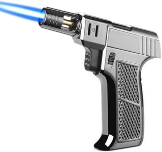 Butane Torch, Laicengo Kitchen Torch Lighter, Cooking Refillable Torch with Adjustable Flame and Safety Lock, Blow Torch for DIY Creme Brulee, Baking, Desserts, Cooking Food, BBQ (Fuel Not Included)
