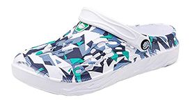 EOWN Men Clogs Shoes Garden Sandals Women Summer Beach Slippers Mesh Breathable Yard Mules Lightweight Hollow Casual Sandals Shoes Blue, 7.5 UK