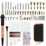 71pcs/Set 60W Electric Soldering Iron, Engraving Tools Wood Burning Kit Pyrography Pen Wood Burner Tool Adjustable Temperature Engraving Soldering Iron Tips with Storage Bag