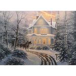 DIY 5D Diamond Painting by Numbers Kits, Winter House Forest Horse Villa Christmas, Full Drill Rhinestones Paint with Diamonds Crystal Diamond Art (Winter)