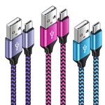 USB C Cable [3 Pack 0.9M/0.9M/1.8M ] USB Type C Charger Cable Fast Charging Lead Nylon Braided Phone Charger Cable Samsung Galaxy S24 A15 A55 S23 S22 S21 S10 S9 A13 A33 A14 A54,Google Pixel,iPhone 15