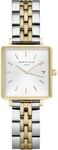 Rosefield The Boxy XS White Sunray Silver Gold Two-Tone Bracelet Watch