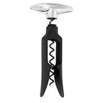 True Twister: Easy Corkscrew Turn Key Bar Accessory Wine Bottle Opener, 6", Black