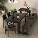 Transformer Table Dining Room Table for 2 to 12, Expandable Dining Table, Wood Black Dining Table, Extendable Kitchen Table, Space Saving Furniture (Black)