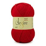 Ganga Acrowools Acrylic Desire Hand Knitting And Crochet Yarn. Pack Of 1 Ball - 100Gms. Shade No - Dsr006, Red