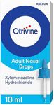 Otrivine Decongestant Adult Nasal Drops for Blocked Nose Relief in Cold and Flu, 10 ml