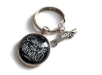 Carry on my WAYWARD son 25mm glass cabcohon keyring TV fandom novelty car gift, Winchester brothers themed birthday Xmas present, driving test gift