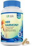 Her Harmony Advanced Menopause Supplement + Black Cohosh. Mood Swings, Irritability, Hot Flashes & Night Sweats Relief. Estrogen-Free. Natural Herbal Pill Balances Hormones to Help You Feel Good Again