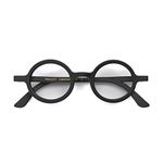 LONDON MOLE Eyewear | Moley Reading Glasses | Round Glasses | Cool Readers | Stylish Reading Glasses | Men's Women's Unisex | Spring Hinges | Matt Black | + 2.5 magnification