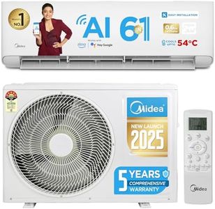 Midea 1 Ton 5 Star, 5 Years Comprehensive Warranty,AI+ Wi-Fi Smart Inverter Split AC (Copper, Convertible 6-in-1,KW Display, PM 2.5 Filter,4 Way Swing,Santis Pro-X RYL (Wi-Fi), MAI12SP5R35W0,White)