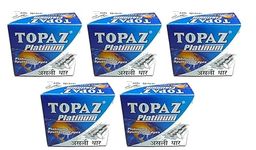 Topaz Platinum Double Edge Men Razor Blades - Pack Of 50|Pack Of 5