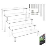 Worown Acrylic Riser Shelf, 5-Tier Clear Display Stand, Clear Display Riser Shelf for Cupcake, Trophy, Perfume, Figures, Cosmetics, Jewelry, Collections and Party Desserts