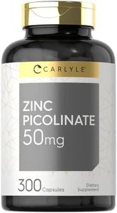 Zinc Picolinate 50mg | 300 Capsules | Value Size | Non-GMO and Gluten Free Supplement | by Carlyle