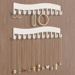 Josmimic Wall Necklace Organizer Holder: Wall Mounted Jewelry Hanging Storage Necklaces Display Hanger White