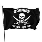 Never Say Die Flag 3x5 Ft Funny American Pirate Flag for Boat Room Guys College Dorm Office Bedroom Meme Flag Man Cave Wall Art Decor Banner Tapestry Gifts