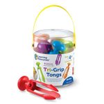 Learning Resources 3 Prong Tong, Pencil Grip Tongs, Sensory Bin, Fine Motor Toy, Set of 6, Ages 4+