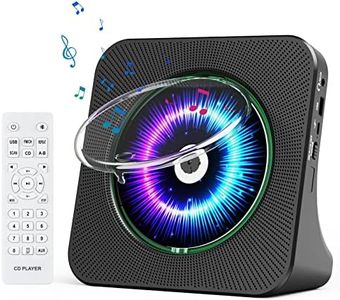 Gueray CD Player Portable Bluetooth Desktop 4000mAh Rechargeable CD Player for Home CD Player with Timer HiFi Speakers Dust Cover LCD Screen Display FM Radio Type-c 3.5mm AUX Jack Remote Control