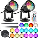SONGYYZXL Spot Lights Indoor 12W Up Lights RGBW Uplighting Indoor 16 Color Changing Floor LED Spotlight Indoor for Home Tree Christmas Halloween Decor, 2 Pack