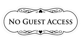 All Quality Designer No Guest Access Sign - White - Large