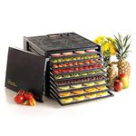 Excalibur 3926TCDB 9-Tray Electric Food Dehydrator with Clear Door Adjustable Temperature Settings and 26-Hour Timer Made In USA, 9-Tray, Black