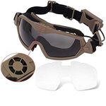 HANSTRONG GEAR Fan Version Cooler Airsoft Glass Regulator Goggles Ski Snowboard Bike Sports DE