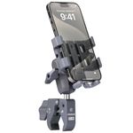 FANAUE Anti-Vibration Motorcycle Phone Mount with 1 Inch Ball Head for RAM Mounts B Size Double Socket Arm and Bike Phone Holder, Mobile Phones Clip for ATV/UTV/Scooter Handlebar 5.5-7" Smartphone.