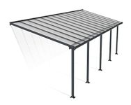 CANOPIA by Palram Patio Canopy Aluminium Olympia 3 x 8.51 Polycarbonate Twin-Wall Panels Pergola 860 x 295 cm Grey for Roofing Your Patio