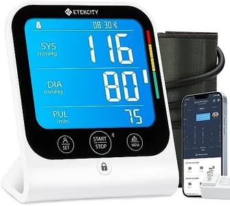 Bluetooth Blood Pressure Monitors for Home Use, Machine by Etekcity, FSA HSA Approved Products, Adjustable Cuff Large Upper Arm Friendly, Smart Unlimited Memories in App, Dual Power Sources