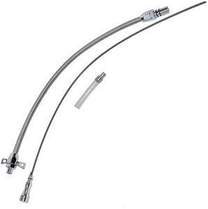 A-Team Performance - Flexible Billet Aluminum Transmission Dipstick - Engine Oil Dip Stick - Compatible with Chevy Chevrolet GM 4L60E - Firewall Mount (Includes Filler Tube 29-3/8 Inch)
