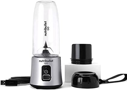 nutribullet Go Cordless Portable Blender - Silver - 70W - Powerful Extraction with 20 Blending Cycles - 18,000 RPM - Portable, Rechargeable & Lightweight - Protein Shakes & Smoothies - 370ml Cup