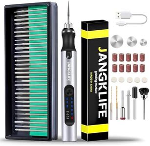 JANGKLIFE Mini Cordless Rotary Tool Kit, 4.2V 3-Speed Electric Engraving Pen with 54 accessories, USB-C Charging Portable Power Tool for Sanding, Grinding, Polishing, Etching, Engraving, DIY Crafts