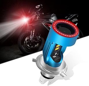 H4/9003/HB2 Motorcycle LED Headlight Globes 12-24V 6000K Xenon White Angel Eye, Extremely Bright CSP Chips Motorbike Headlamp Bulbs Conversion Kit by KaiDengZhe Hi/Lo Beam CSP (pack of 1)