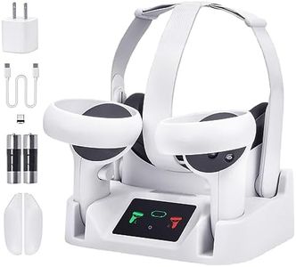 Charging Dock for Oculus Quest 2,Magnetic Charging Station for Meta Quest 2 VR Headset & Controllers with 2 Rechargeable Batteries,USB-C Charger and LED Display,Support Elite Strap (not for Quest 3)
