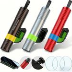 3 Pcs Car Window Breaker, 2-in-1 Car safety hammer escape tool and Seat Belt Cutter, Emergency Safety Hammer with Holders and Test Glass, Car Escape Tool with Temporary parking number plate