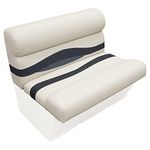 Wise BM1144-986 Premier Series Pontoon 36" Bench Seat Cushion Set, Platinum/Spectra Navy/Cobalt