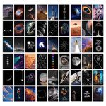 CodersParadise Glass Aesthetic 54 Pcs Space Poster For Room Wall Decor - 4 X 6 Inches Self Adhesive Wall Collage Kit Posters - Glue Dots Included