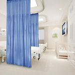 Macochico 5ft Wide x 7ft Tall Privacy Hospital Cubicle Curtain Flat Hook Medical Privacy Flexible Curtains for Hospital Lab Clinic Divider Screen,Azure Blue 1 Panel