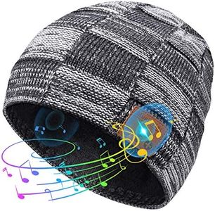 Cappello Bluetooth 5.0 - Regali Uomo Donna di Natale Originali con Altoparlanti Stereo HD Microfono Incorporato, Grigio, Taglia Unica