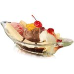 Crisa Banana Split Dish - Set of 4 - Banana Split Boat, Ice Cream Sundae Dish, Dessert Dish