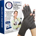 Doctor Developed Arthritis Compression Gloves for Women and Men - fingerless compression gloves for Raynaud’s, Arthritis, Rheumatoid arthritis & Carpal Tunnel (Medium, Grey)