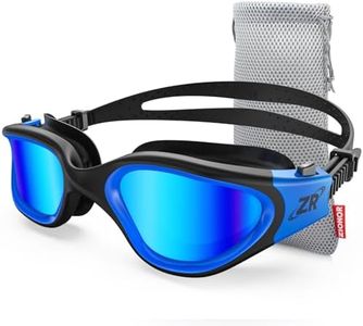 ZIONOR Swim Goggles, G1 Polarized Swimming Goggles UV Protection Leakproof Anti-fog Adjustable Strap for Adult Men Women (Polarized Mirror Blue Lens)