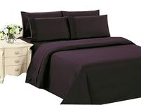 Marina Decoration Ultra Soft Silky Zipper Solid Rayon from Bamboo All Season 3 Pieces Duvet Cover Set with 2 Pillowcases, Eggplant Color Double/Full Size