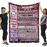 Gifts for Wife from Husband, to My Wife Blanket, Wedding Anniversary Romantic Gifts for Her, Presents for Wife, Female Birthday Gifts Ideas, Christmas Valentine's Day Bed Blanket (150 x 200 CM)